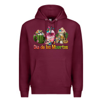 Burgundy mexican día de los muertos coffee cups Premium Hoodie - FaDigitalArtStudio