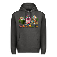 Charcoal Heather mexican día de los muertos coffee cups Premium Hoodie - FaDigitalArtStudio