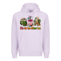 Lilac mexican día de los muertos coffee cups Premium Hoodie - FaDigitalArtStudio