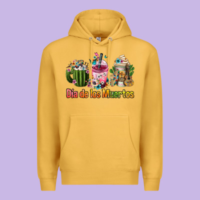 Mexican Día De Los Muertos Coffee Cups Premium Hoodie Designed By Fadigitalartstudio