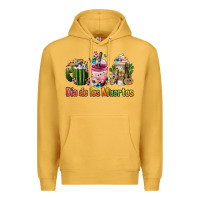 Mustard mexican día de los muertos coffee cups Premium Hoodie - FaDigitalArtStudio