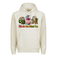 Oatmeal Heather mexican día de los muertos coffee cups Premium Hoodie - FaDigitalArtStudio