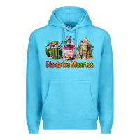 Ocean Blue mexican día de los muertos coffee cups Premium Hoodie - FaDigitalArtStudio