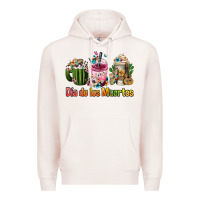 Pale Pink mexican día de los muertos coffee cups Premium Hoodie - FaDigitalArtStudio