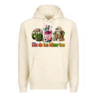 Tofu mexican día de los muertos coffee cups Premium Hoodie - FaDigitalArtStudio