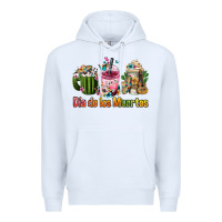 White mexican día de los muertos coffee cups Premium Hoodie - FaDigitalArtStudio