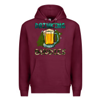 Burgundy drinking buddies with beer Premium Hoodie - HRA Design Shop
