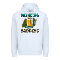 White drinking buddies with beer Premium Hoodie - HRA Design Shop