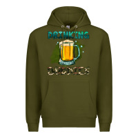 Army Green drinking buddies with beer Premium Hoodie - HRA Design Shop