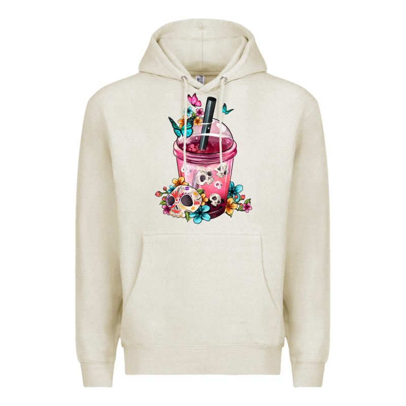 Mexican Day Of The Dead Skulls Coffee Cup Premium Hoodie by FaDigitalArtStudio | Teevron