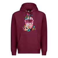 Burgundy mexican day of the dead skulls coffee cup Premium Hoodie - FaDigitalArtStudio