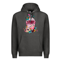 Charcoal Heather mexican day of the dead skulls coffee cup Premium Hoodie - FaDigitalArtStudio