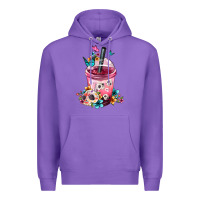 Purple mexican day of the dead skulls coffee cup Premium Hoodie - FaDigitalArtStudio