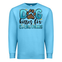 Ocean Blue dog kisses fix everything Premium Sweatshirt - MaliasSmallBusiness