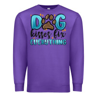 Purple dog kisses fix everything Premium Sweatshirt - MaliasSmallBusiness