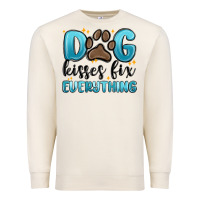 Sandshell dog kisses fix everything Premium Sweatshirt - MaliasSmallBusiness
