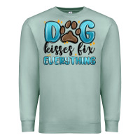 Seafoam dog kisses fix everything Premium Sweatshirt - MaliasSmallBusiness