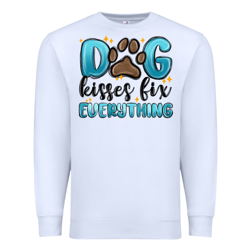 Dog Kisses Fix Everything Premium Sweatshirt by MaliasSmallBusiness | Teevron