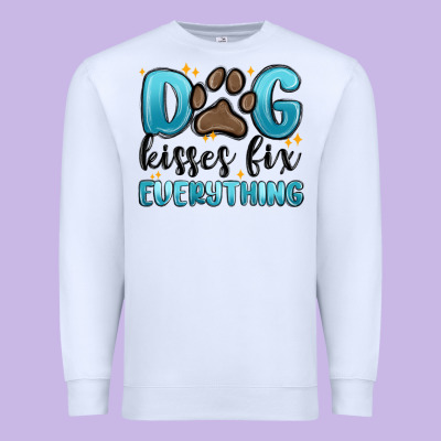 Premium Sweatshirt dog kisses fix everything