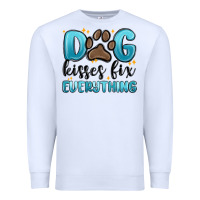 White dog kisses fix everything Premium Sweatshirt - MaliasSmallBusiness