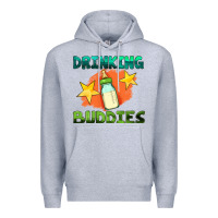 Heather Grey drinking buddies with baby bottle Premium Hoodie - HRA Design Shop