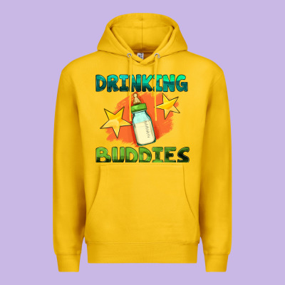 Drinking Buddies With Baby Bottle Premium Hoodie Designed By Hra Design Shop