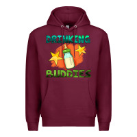 Burgundy drinking buddies with baby bottle Premium Hoodie - HRA Design Shop