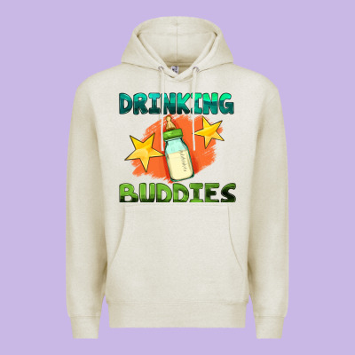 Drinking Buddies With Baby Bottle Premium Hoodie Designed By Hra Design Shop