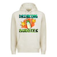 Oatmeal Heather drinking buddies with baby bottle Premium Hoodie - HRA Design Shop