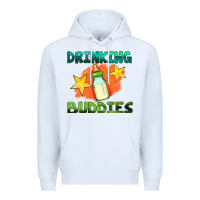 White drinking buddies with baby bottle Premium Hoodie - HRA Design Shop