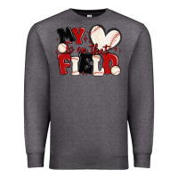 Charcoal Heather my heart is on that field baseball Premium Sweatshirt - MaliasSmallBusiness