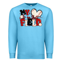 Ocean Blue my heart is on that field baseball Premium Sweatshirt - MaliasSmallBusiness