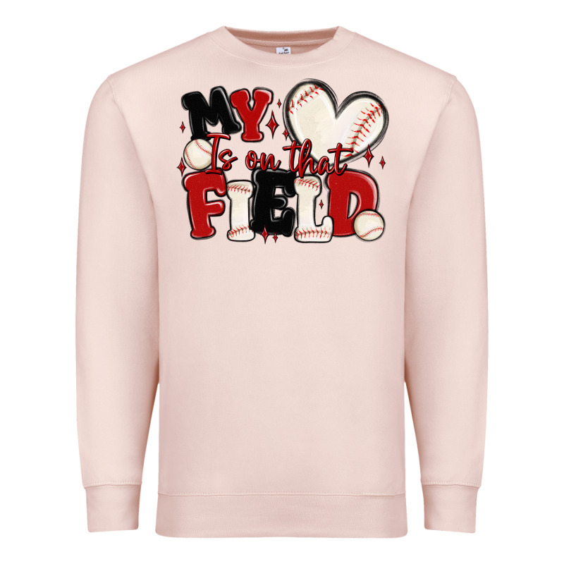 My Heart Is On That Field Baseball Premium Sweatshirt by MaliasSmallBusiness | Teevron