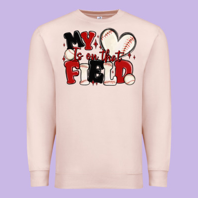 Premium Sweatshirt my heart is on that field baseball