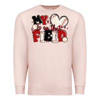 Pale Pink my heart is on that field baseball Premium Sweatshirt - MaliasSmallBusiness