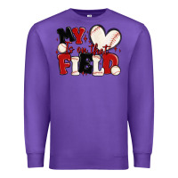 Purple my heart is on that field baseball Premium Sweatshirt - MaliasSmallBusiness