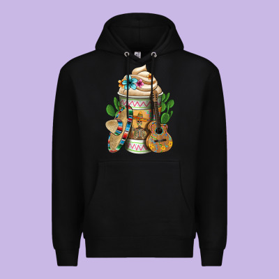 Mexican Hot Coffee Cup Premium Hoodie Designed By Fadigitalartstudio