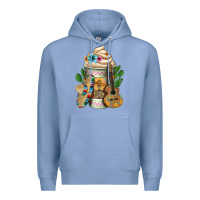 Colony Blue mexican hot coffee cup Premium Hoodie - FaDigitalArtStudio