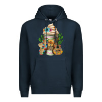 Navy mexican hot coffee cup Premium Hoodie - FaDigitalArtStudio