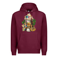 Burgundy mexican hot coffee cup Premium Hoodie - FaDigitalArtStudio