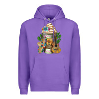 Purple mexican hot coffee cup Premium Hoodie - FaDigitalArtStudio