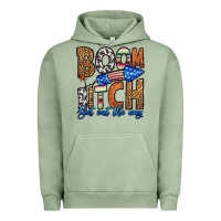 Pigment Oil Green boom bitch get out the way Urban Hoodie - HRA Design Shop