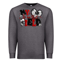 Charcoal Heather my heart is on that field soccer Premium Sweatshirt - MaliasSmallBusiness