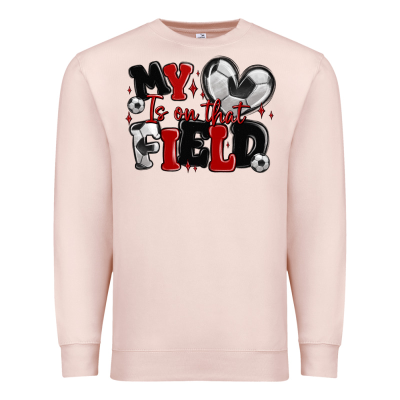 My Heart Is On That Field Soccer Premium Sweatshirt by MaliasSmallBusiness | Teevron