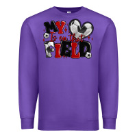 Purple my heart is on that field soccer Premium Sweatshirt - MaliasSmallBusiness