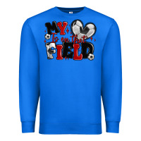 True Royal my heart is on that field soccer Premium Sweatshirt - MaliasSmallBusiness