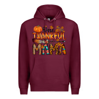 Burgundy one thankful mama Premium Hoodie - RacoonDesign