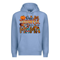 Colony Blue one thankful mama Premium Hoodie - RacoonDesign