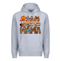 Heather Grey one thankful mama Premium Hoodie - RacoonDesign