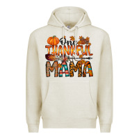Oatmeal Heather one thankful mama Premium Hoodie - RacoonDesign